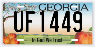 GA license plate UF1449