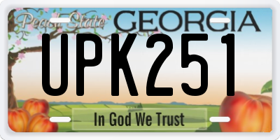 GA license plate UPK251