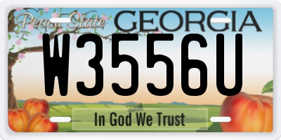 GA license plate W3556U