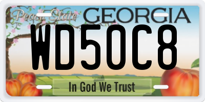 GA license plate WD50C8