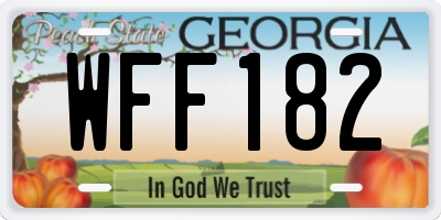 GA license plate WFF182
