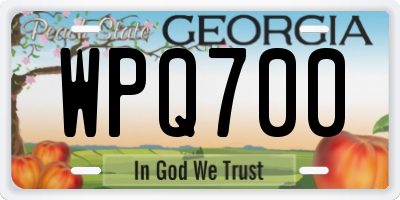 GA license plate WPQ700