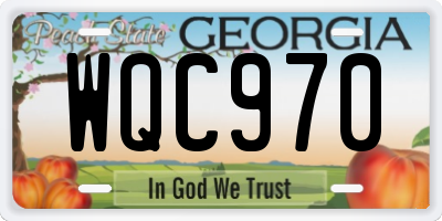 GA license plate WQC970