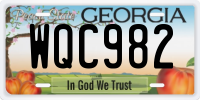 GA license plate WQC982