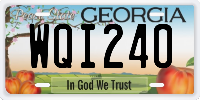 GA license plate WQI240