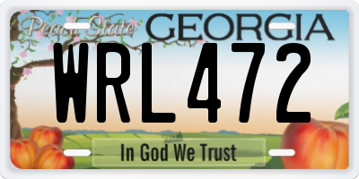 GA license plate WRL472