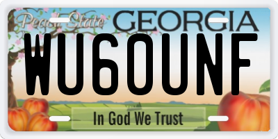 GA license plate WU60UNF