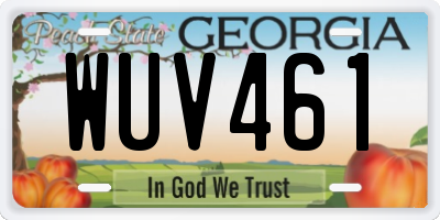 GA license plate WUV461