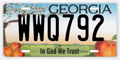 GA license plate WWQ792