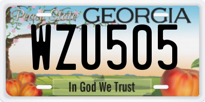 GA license plate WZU505