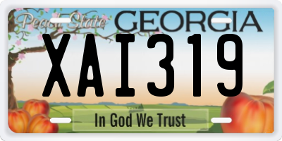 GA license plate XAI319