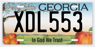 GA license plate XDL553