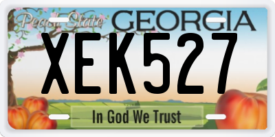 GA license plate XEK527
