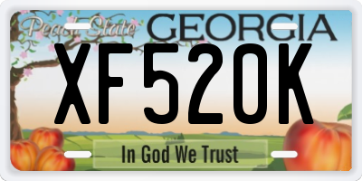 GA license plate XF520K