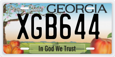 GA license plate XGB644