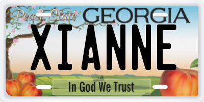 GA license plate XIANNE