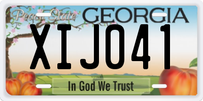 GA license plate XIJ041