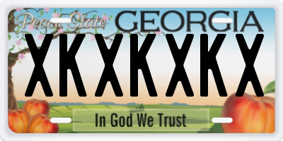 GA license plate XKXKXKX