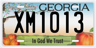 GA license plate XM1013