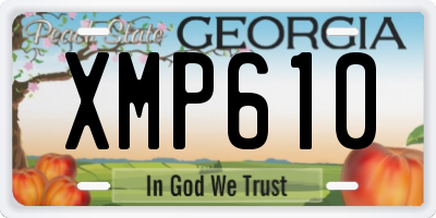 GA license plate XMP610