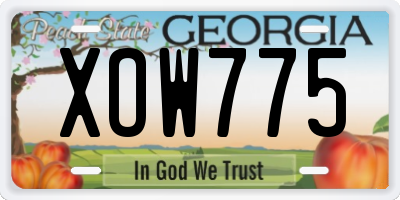 GA license plate XOW775