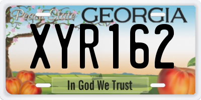 GA license plate XYR162