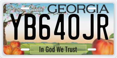 GA license plate YB64OJR