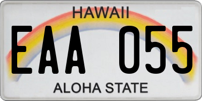 HI license plate EAA055