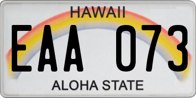HI license plate EAA073