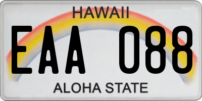 HI license plate EAA088