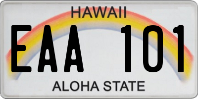 HI license plate EAA101