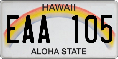 HI license plate EAA105