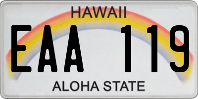 HI license plate EAA119