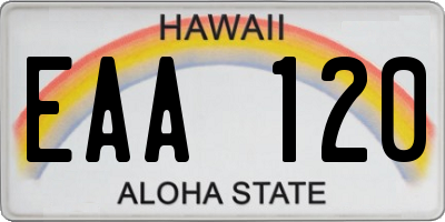 HI license plate EAA120
