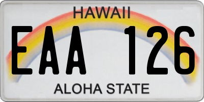 HI license plate EAA126