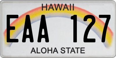 HI license plate EAA127