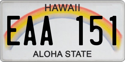 HI license plate EAA151