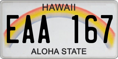 HI license plate EAA167