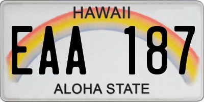 HI license plate EAA187