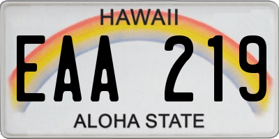 HI license plate EAA219