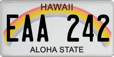 HI license plate EAA242