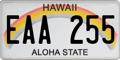 HI license plate EAA255