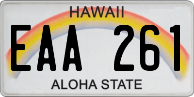 HI license plate EAA261