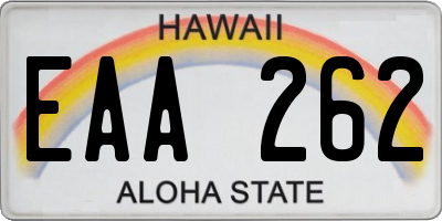 HI license plate EAA262