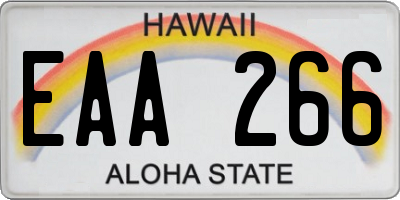 HI license plate EAA266