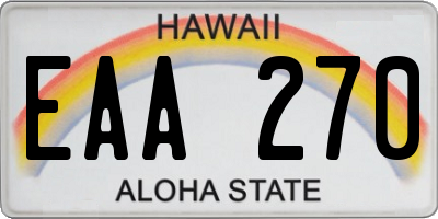 HI license plate EAA270