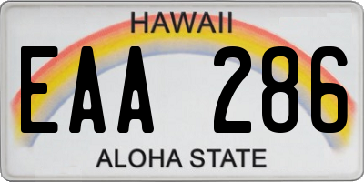 HI license plate EAA286