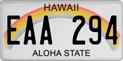 HI license plate EAA294