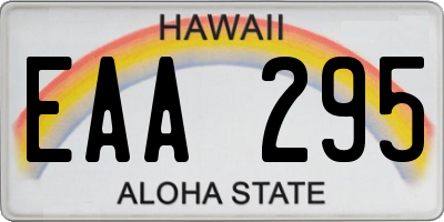 HI license plate EAA295