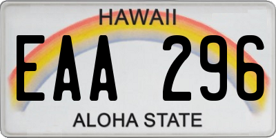 HI license plate EAA296